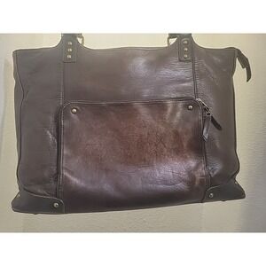 HP Tote  Brown Leather Laptop Bag
